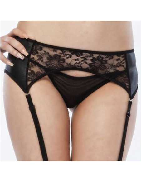 Montse Pedrosa | Set Liguero y Tanga de Queen Lingerie L/XL color Negro Montse Pedrosa | Set Liguero y Tanga de Queen Lingerie L/XL color Negro