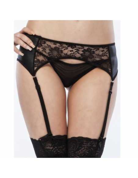 Montse Pedrosa | Set Liguero y Tanga de Queen Lingerie L/XL color Negro Montse Pedrosa | Set Liguero y Tanga de Queen Lingerie L/XL color Negro