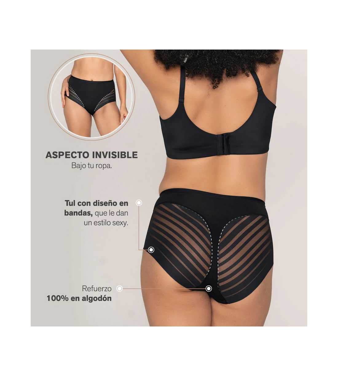 Montse Pedrosa | Braga Faja de Control Suave con Bandas de Tul 012903 de Leonisa Montse Pedrosa | Braga Faja de Control Suave con Bandas de Tul 012903 de Leonisa