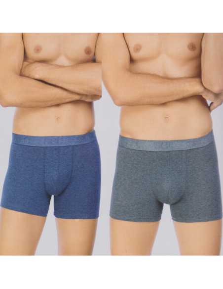 Montse Pedrosa | Pack 2 Bóxers Algodón 18040 de Set color Azul-Gris Oscuro Montse Pedrosa | Pack 2 Bóxers Algodón 18040 de Set color Azul-Gris Oscuro