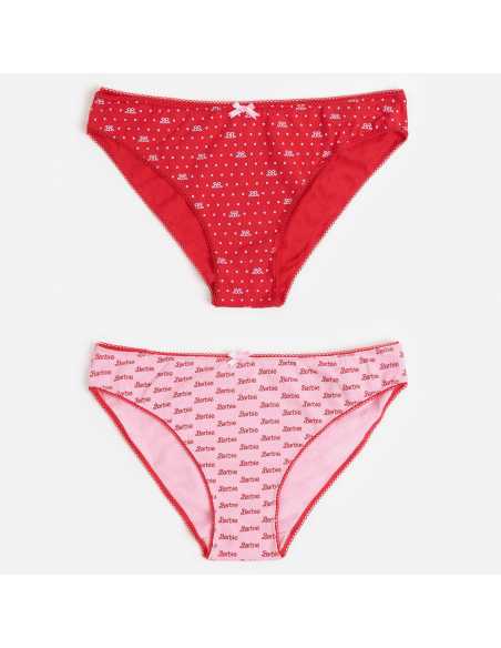 Montse Pedrosa | Pack 2 Braguitas Niñas 41719 de Barbie en color Rosa y Rojo Montse Pedrosa | Pack 2 Braguitas Niñas 41719 de Barbie en color Rosa y Rojo