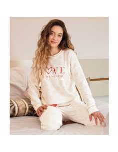 Montse Pedrosa | Pijama 25357 de Rachas en color Beige