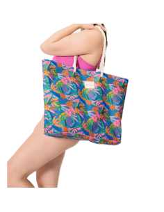 Montse Pedrosa | Bolso de playa de tela estampado tropical 86293 de Ysabel Mora